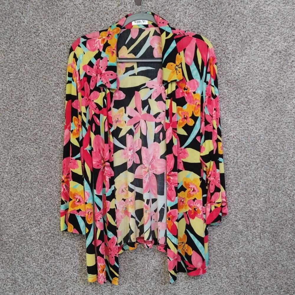 Vikki Vi slinky knit open front cardigan size 2XL